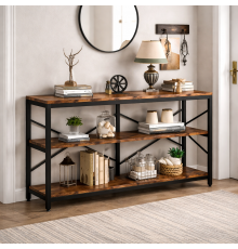 Стол консольный 3-ярусный в фойе с полками для хранения