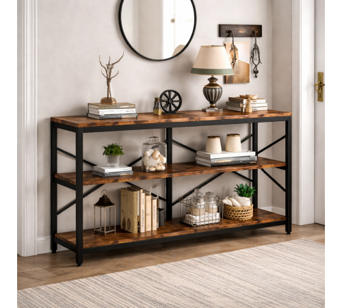 Стіл консольний 3-ярусний у фойє з полицями для зберігання