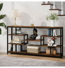 Стол консольный узкий с открытыми полками.