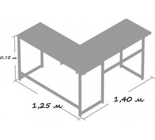 Стол письменный/компьютерный угловой MSMLOFT – 140×50×75 см, черный