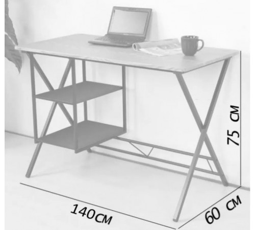 Письменный стол, стиль лофт, 140×60×75 см