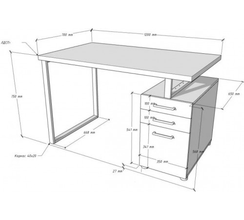 Стіл письмовий Тенна від ТМ МСМ — втілення стилю Loft та бездоганної як