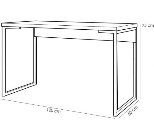 Письменный/компьютерный стол MSMLOFT – металлический каркас (120×60×75 см)