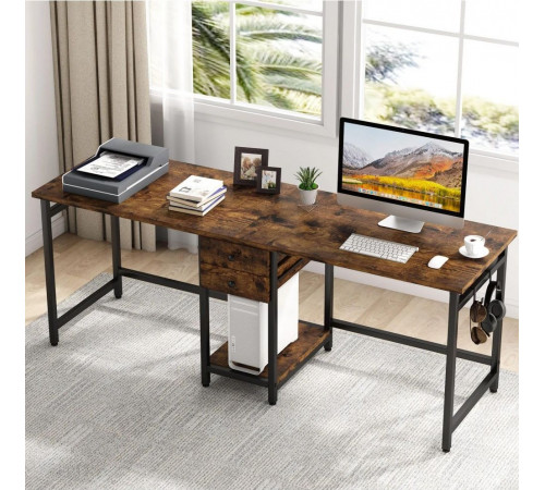 Стіл подвійний із ящиками — 200 × 60 × 75 см