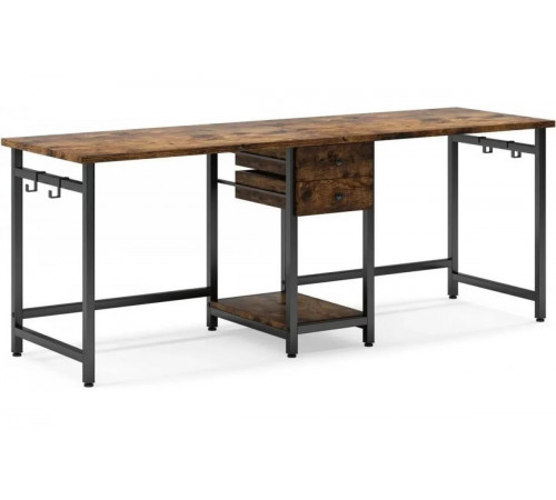 Стол двойной с ящиками - 200×60×75 см.