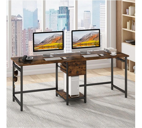 Стіл подвійний із ящиками — 200 × 60 × 75 см