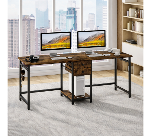 Стол двойной с ящиками - 200×60×75 см.