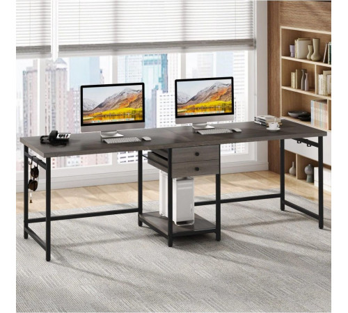 Стіл подвійний із ящиками — 200 × 60 × 75 см