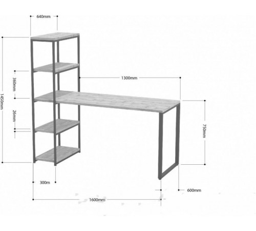 Стол-стеллаж Айсберг 01 Белый/белый MSMLOFT – стильный стол-стеллаж в стиле лофт