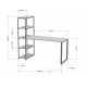 Стол-стеллаж Айсберг Loft 01 (черный/белый) — 130×75×60 см.