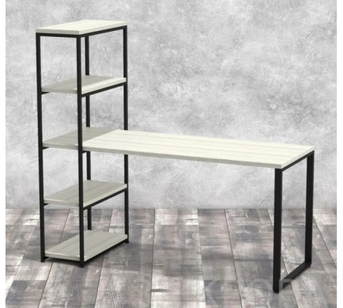 Стол-стеллаж Айсберг Loft 01 (черный/белый) — 130×75×60 см.