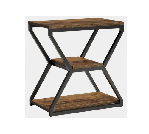 Стол-тумбочка 3-ярусная - 65×60×30 см, лофт-стиль.