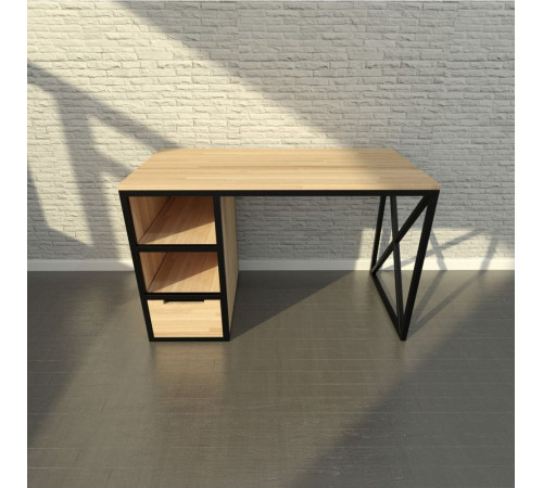 Стол Loft с ящиком — 120×60×76 см, металл/ДСП (светлый/темный) — MSMLOFT