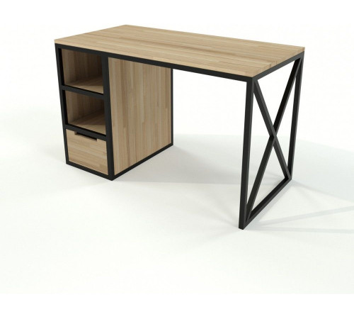 Стол Loft с ящиком — 120×60×76 см, металл/ДСП (светлый/темный) — MSMLOFT