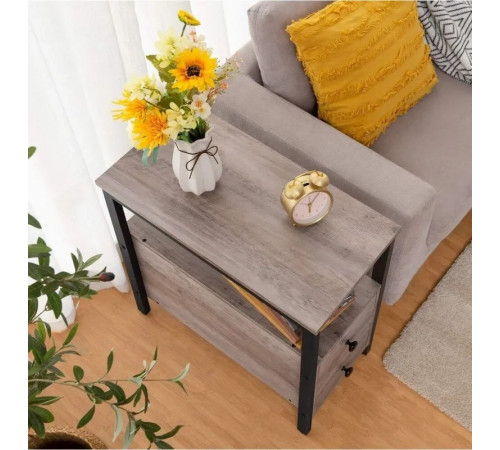 Стол с ящиком и открытой полкой MSMLOFT — 60×30×48 см