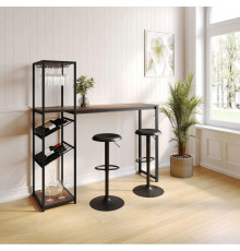 Сучасний металевий барний стіл із місцем для зберігання пляшок і бокалів