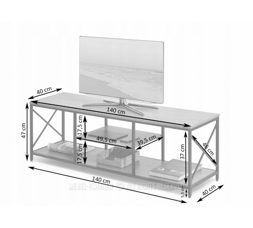 Телевизионная тумба 140 см. — MSMLOFT.