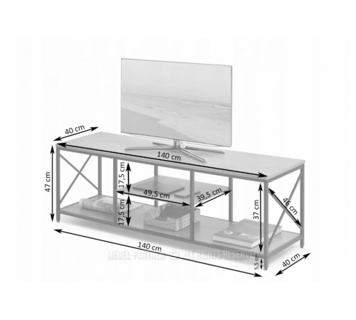 Телевизионная тумба 140 см. — MSMLOFT.