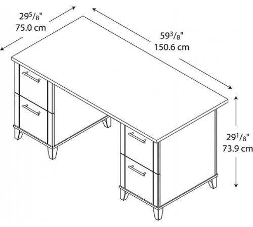 Традиционный письменный стол Somerset с выдвижными ящиками