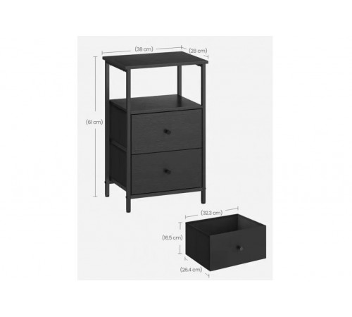 Столик с 2 ящиками и полками — 61×38×28 см