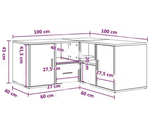 Угловая тумба дуб Сонома — MSMLOFT