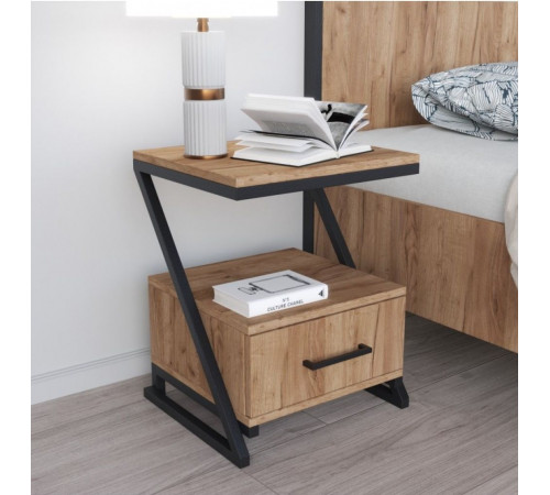 Тумба прикроватная лофт на металлических ножках MSM