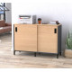 Тумба офисная LS-1200 MSMLOFT — раздвижная дверь, антрацит (120×83×40)