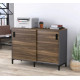 Тумба офисная LS-1200 MSMLOFT — раздвижная дверь, антрацит (120×83×40)