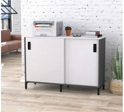 Тумба офисная LS-1200 MSMLOFT — раздвижная дверь, антрацит (120×83×40)