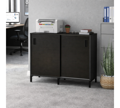 Тумба офисная LS-1200 MSMLOFT — раздвижная дверь, антрацит (120×83×40)