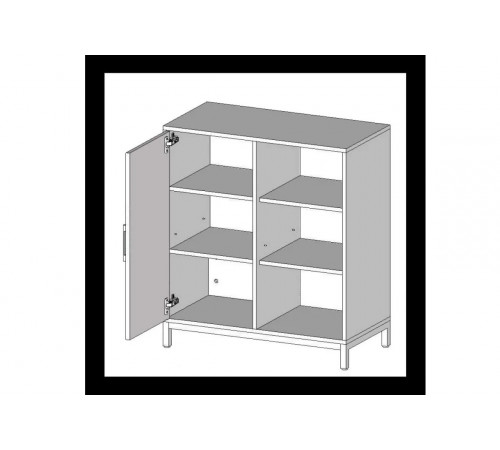 Тумба офисная L-800 MSMLOFT - 90x80x40, двухдверная.