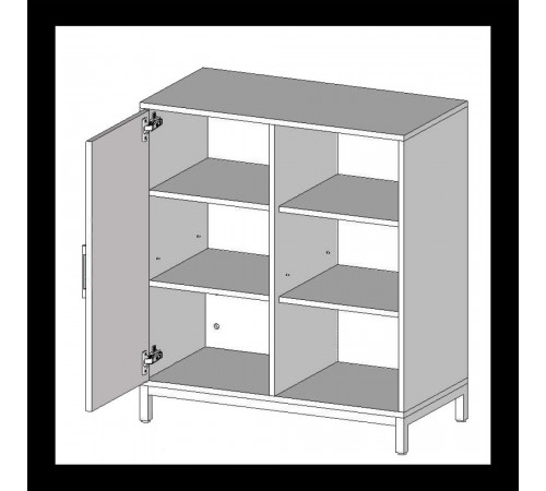 Тумба офісна L-800 MSMLOFT — 90×80×40, двухдверна
