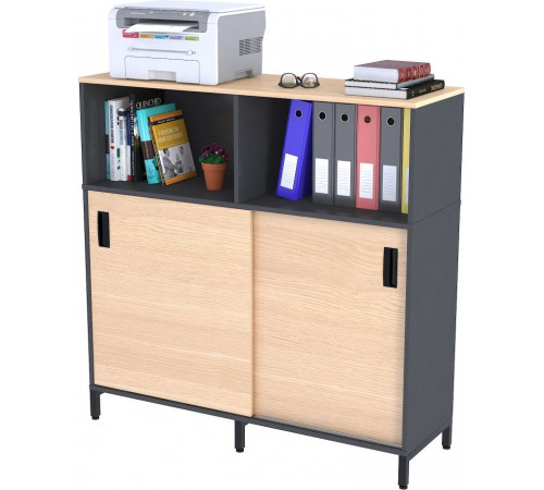 Тумба офисная LS-1200-1200 — раздвижная дверь, на ножках.