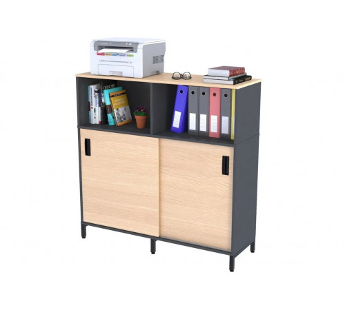 Тумба офисная LS-1200-1200 — раздвижная дверь, на ножках.