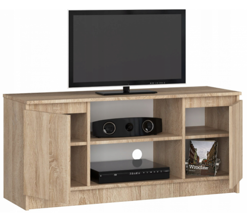 Тумба под телевизор 120 см с 2 дверями — дуб Сонома