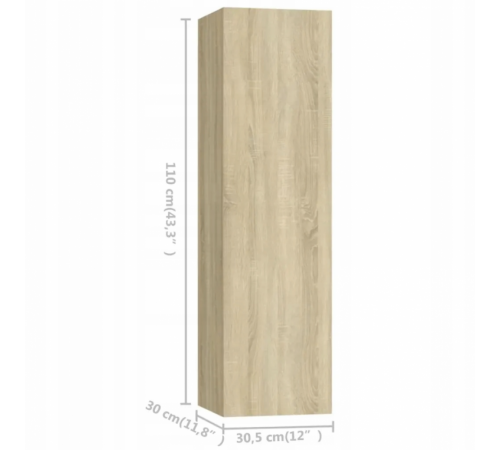 Тумба под телевизор 3 части - дуб Сонома