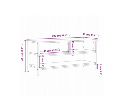 Тумба под телевизор – дуб Сонома (100×35×45 см)