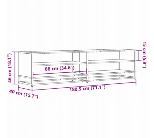 Тумба под телевизор – дуб Сонома, 180,5×40×46 см
