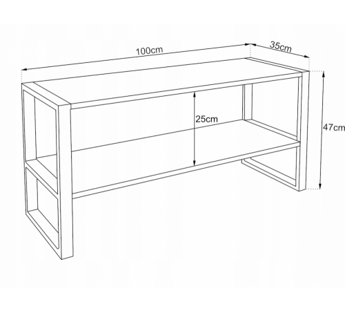 Тумба под телевизор Sonoma + белая - MSMLOFT