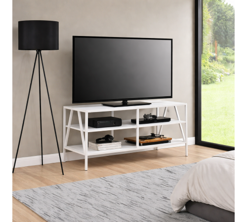 Тумба под телевизор MSMLOFT 120 см - металлическая, 3 полки.