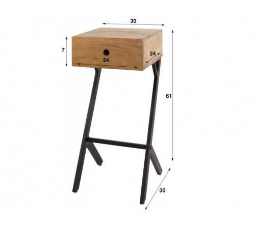 Тумба прикроватная с 1 ящиком — стиль лофт