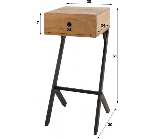 Тумба прикроватная с 1 ящиком — стиль лофт