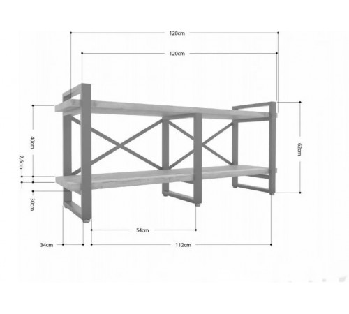 Тумба под ТВ Айсберг Лофт 120