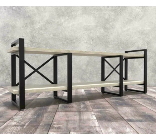 Тумба под ТВ Айсберг 160 черный/белый MSMLOFT