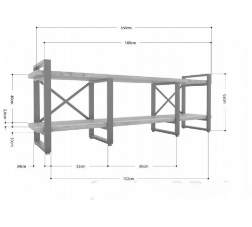 Тумба под ТВ Айсберг 160 черный/белый MSMLOFT