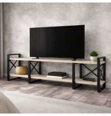 Тумба под ТВ Айсберг 160 черный/белый MSMLOFT