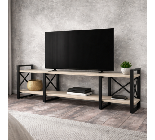 Тумба под ТВ Айсберг 160 черный/белый MSMLOFT