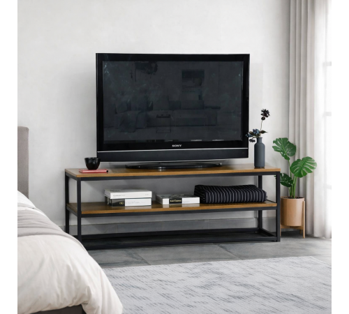 Тумба под телевизор MSMLOFT 120 см — металлическая, 2 полки.