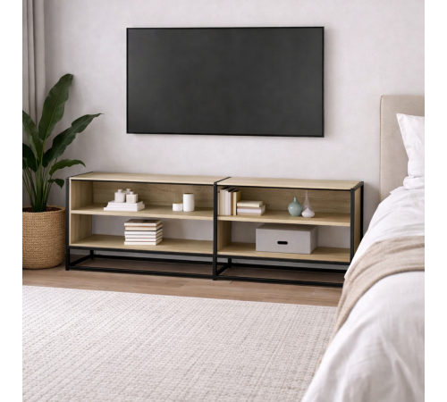 Тумба под телевизор – дуб Сонома, 180,5×40×46 см