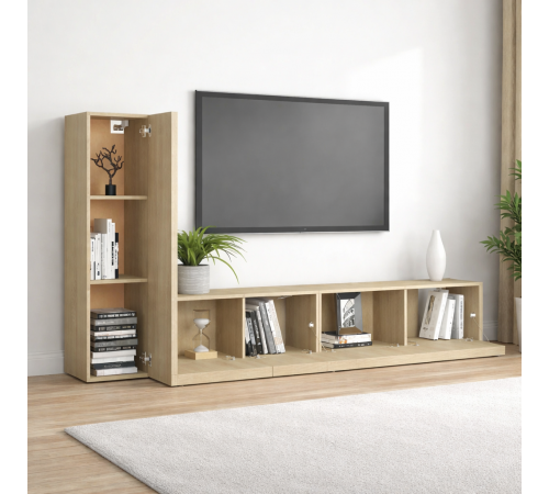 Тумба под телевизор 3 части - дуб Сонома